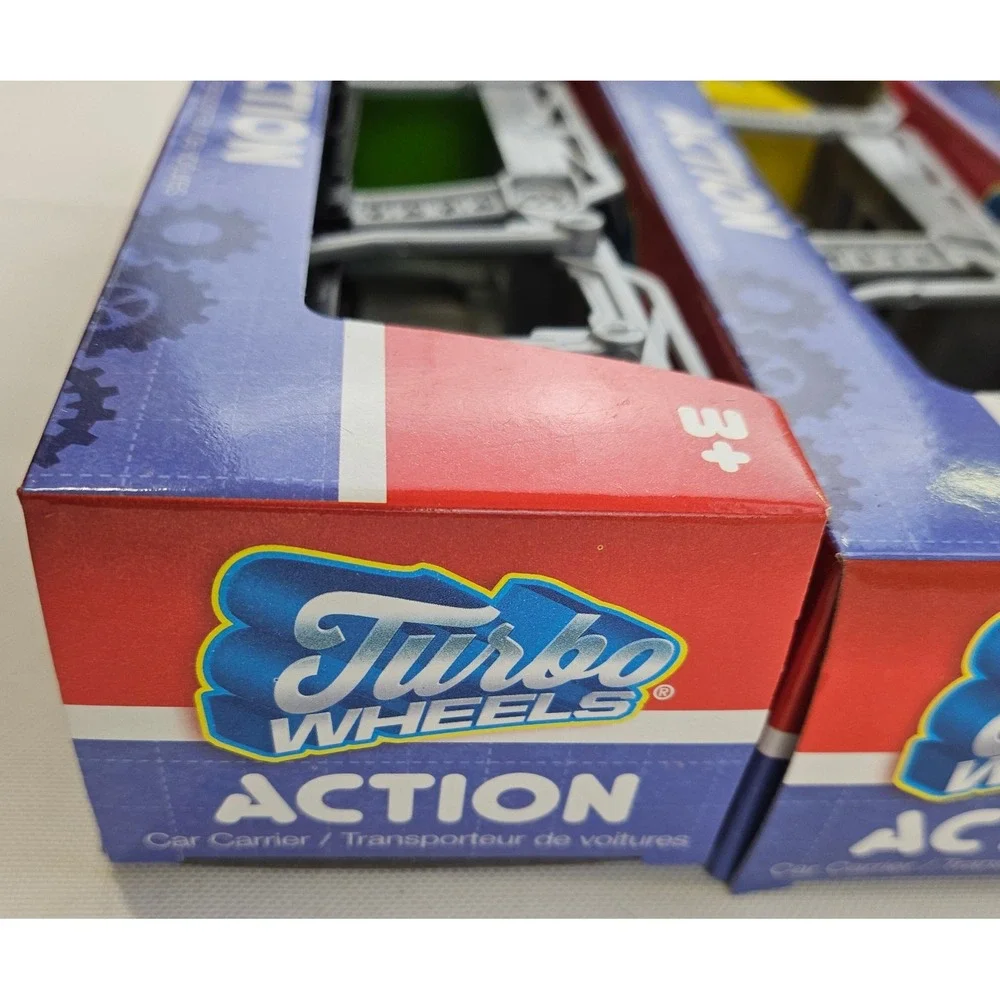 Turbo Wheels Action Car Carrier Toy Truck Lot of 3 Yellow Green‎ Transporters